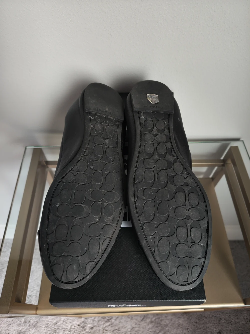 Coach Bonnie Patent Leather Ballet Flat Shoes - Black